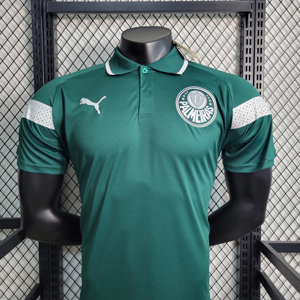 Camisa Polo Palmeiras 2023/2024 Verde Escura Puma Masculina