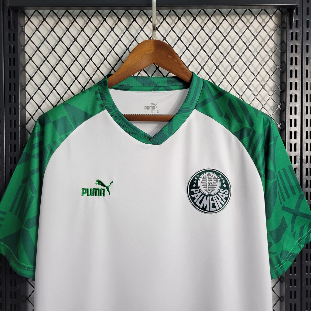 Camisa Pré Jogo Palmeiras 2023/2024 Branca Torcedor Puma Masculina