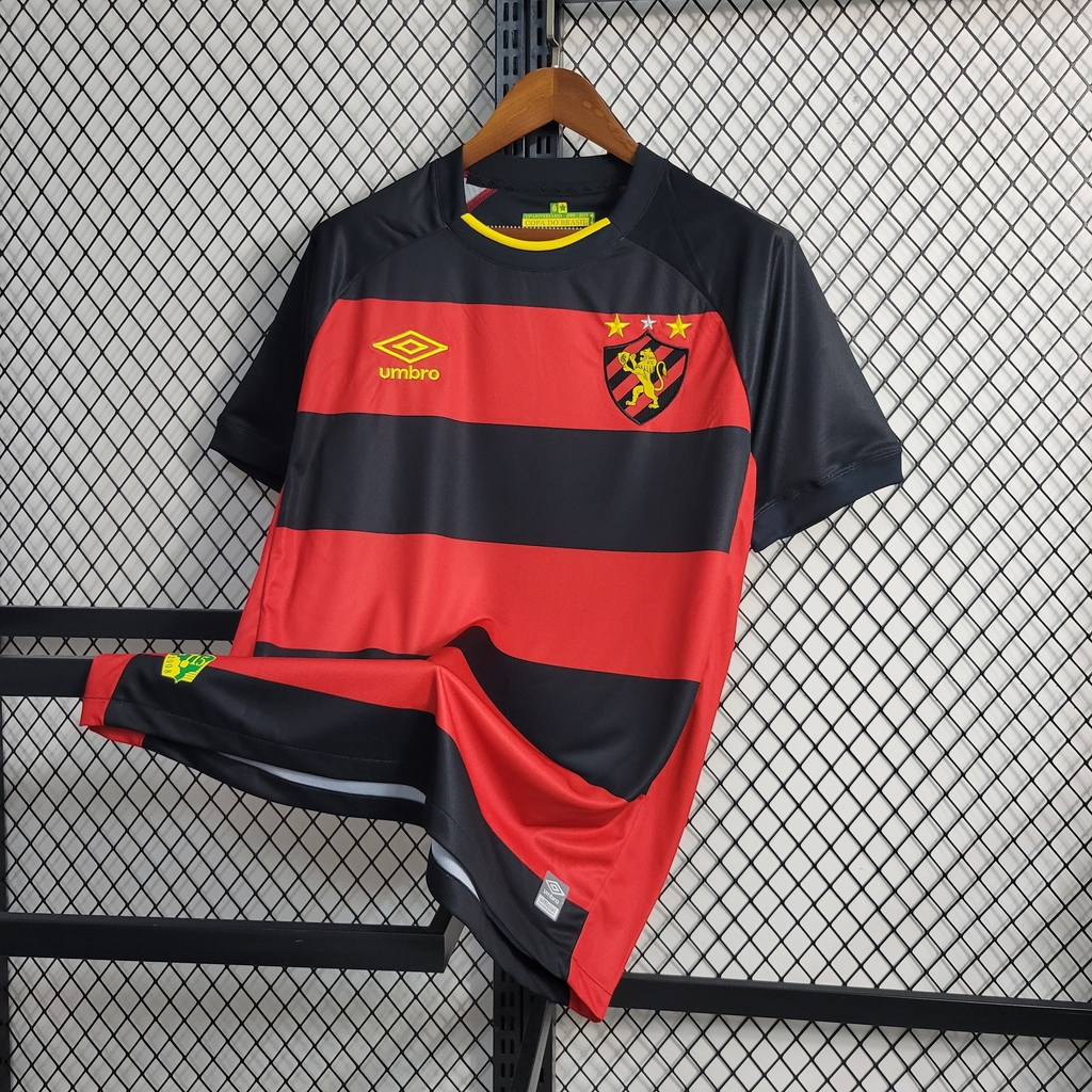 Camisa Sport Recife 2023-2024 Umbro Masculino - Vermelho+Preto