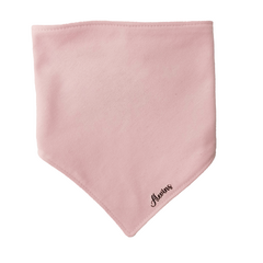 Babero Bandana Algodón Rosa Bebé con Blanco