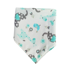 Babero Bandanas Algodón Reversible E Impermeables Tricapa. Elefantes Jirafas