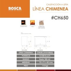 Salamandra Bosca CH650 Empot. Chimenea 17000cal. - Cuatro Estaciones