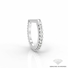 Argola Cravejada Pino Reto Diamond 10mm