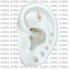 Coração Cravejado Daith - Jobel Joias | Joalheria em SP | Body Piercing SP