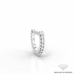 Argola Cravejada Pino Reto Diamond 6mm