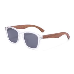 Lentes de Sol Cuadrados Cayman Transparente Ahumado & Patillas de Madera - Polarizados UV400 Unisex - tienda en línea