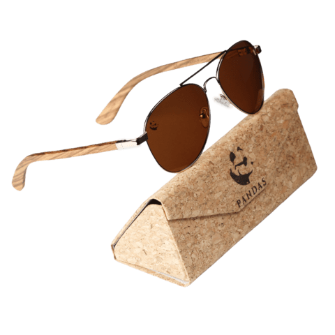 Lentes Gafas de Sol Caballero Wayfarer de Madera Marron Polarizado UV