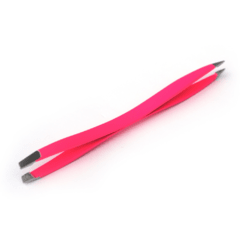 Pinza de depilar doble punta color rosa - estuche tubo - comprar online