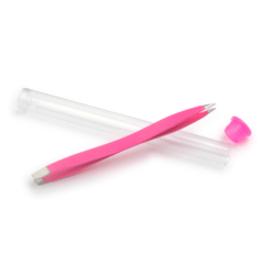 Pinza de depilar doble punta color rosa - estuche tubo en internet