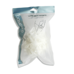 Esponja de baño de lujo con cordón (blanca) - comprar online