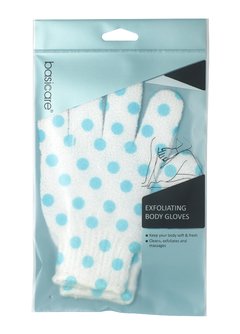 Guantes exfoliantes de baño de nylon lunares azul (2) - comprar online