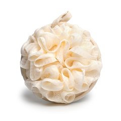 Esponja doble con loofah y material reciclado (beige) - comprar online