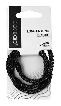 Elásticos para cabello diseño trenzado con brillos - negro (3) - comprar online