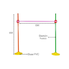 Valla de Salto Para Entrenamiento Regulable con 7 Piezas - 3 Bastones de 1mt + 2 Uniones + 2 Bases en internet