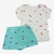 Conjunto Infantil Feminino Shorts Saia e Blusa Peixinhos e Conchas