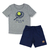 Conjunto Infantil Masculino Bermuda Azul e Camiseta Cinza Tennis