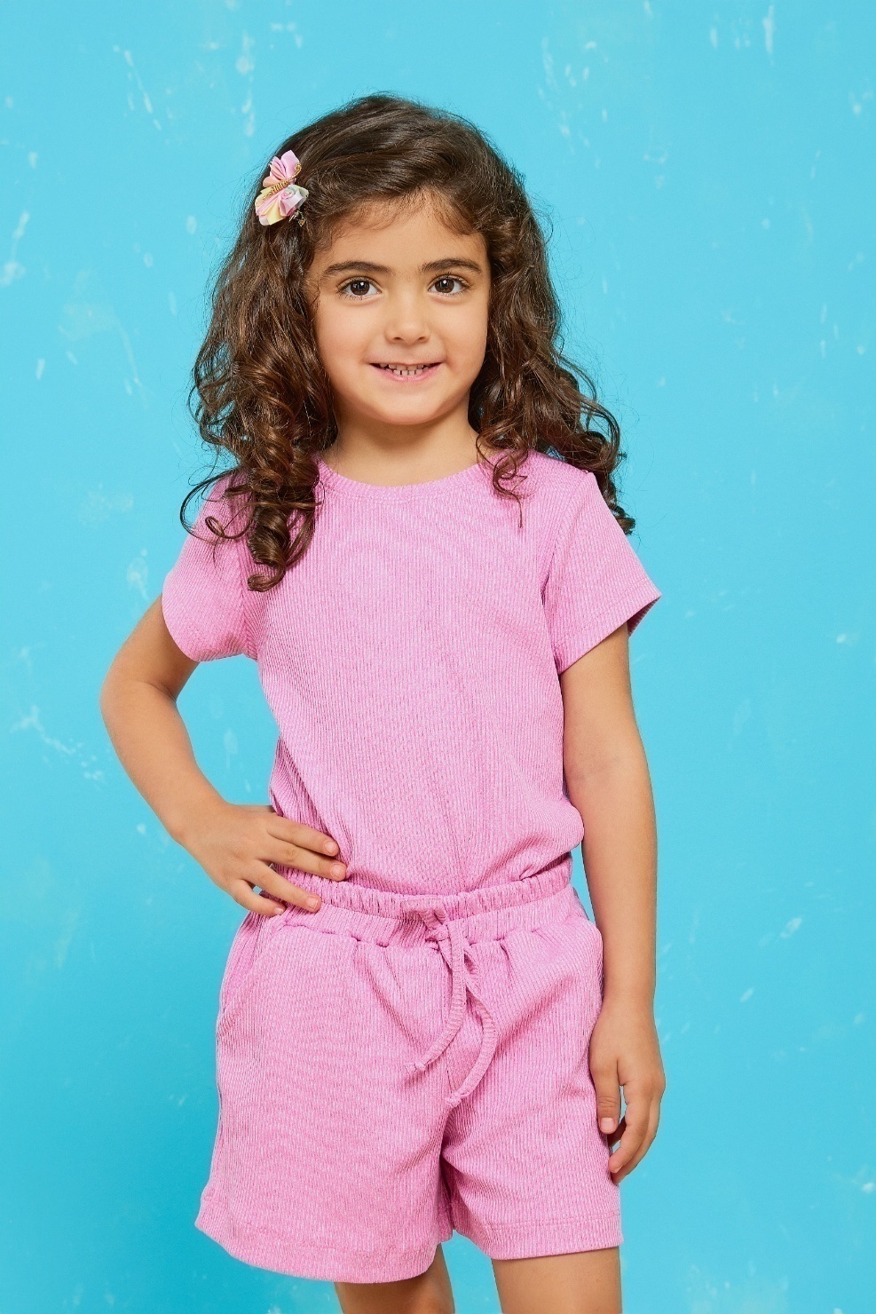 Calça Legging Infantil Canelada Rosa