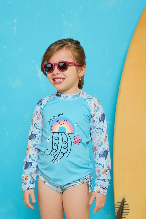 Conjunto Infantil Feminino Praia e Piscina Azul Água Viva - Mundo