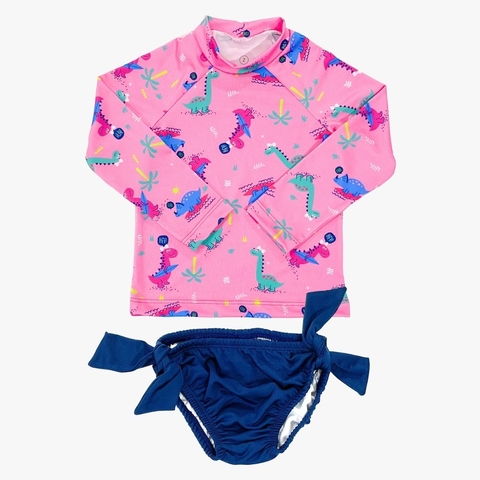 Conjunto Infantil Feminino Praia e Piscina Azul Água Viva - Mundo