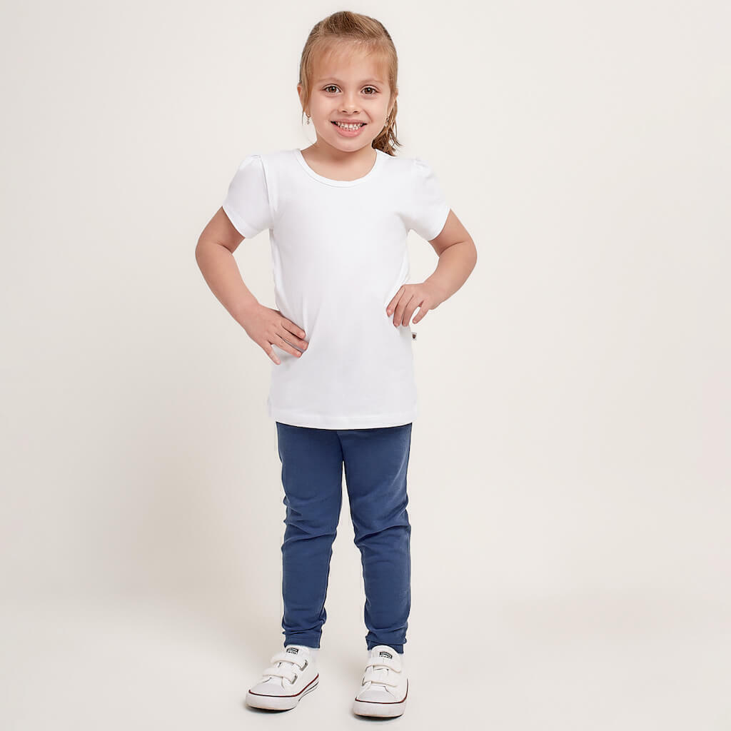 KIT 3 Calças Legging Infantil de Cotton Light - Tam. 6 a 14 anos