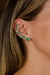 Brinco ear cuff verde ouro