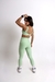 conjunto feminino fitness básico calça e top em poliamida - verde menta - loja online