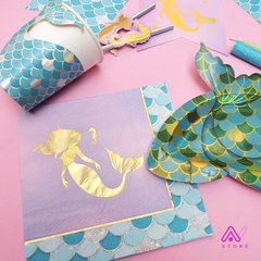 Servilletas Sirena con stamping dorado - comprar online