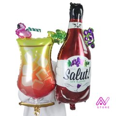 Botella de Vino con uvas - comprar online