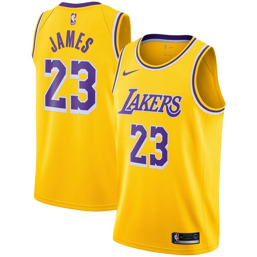 Regata NBA Nike Swingman - Los Angeles Lakers Amarela - James #23