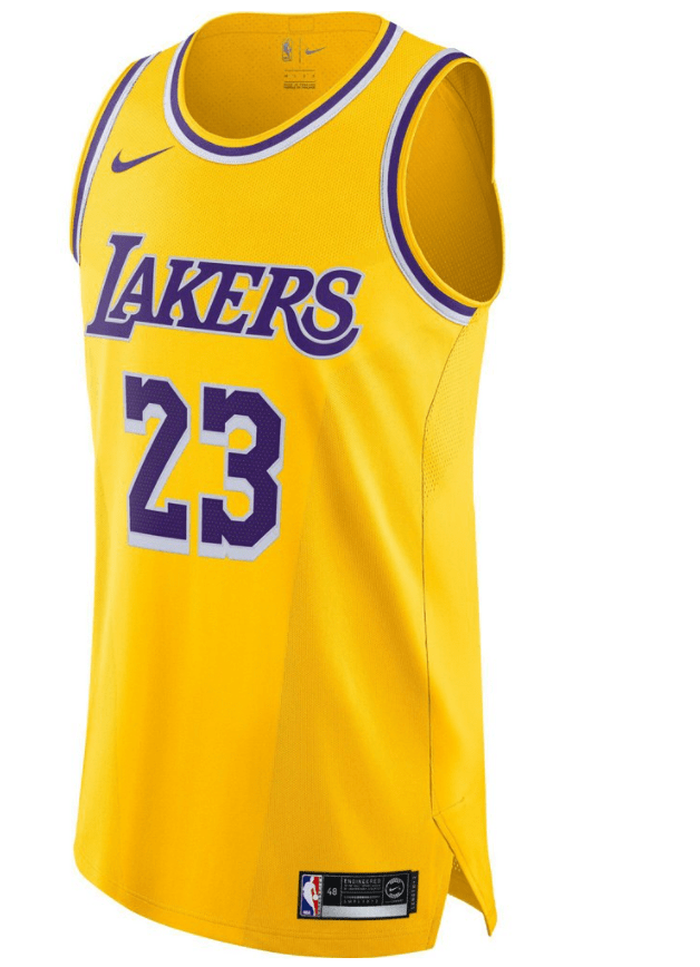 Jersey NBA - Nike - ICON EDITION AUTHENTIC - Los Angeles Lakers - Amarela -  James #23