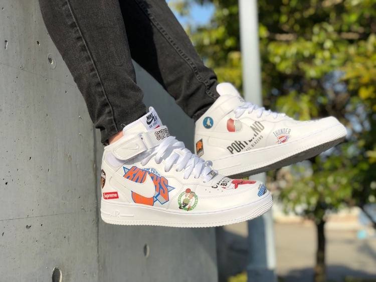 Shop Nike AF1 Mid Supreme NBA White - size 11 Online & In Store - Hype24/7