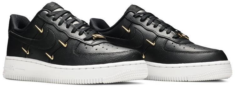 Air force 1 '07 black  and  metallic gold top