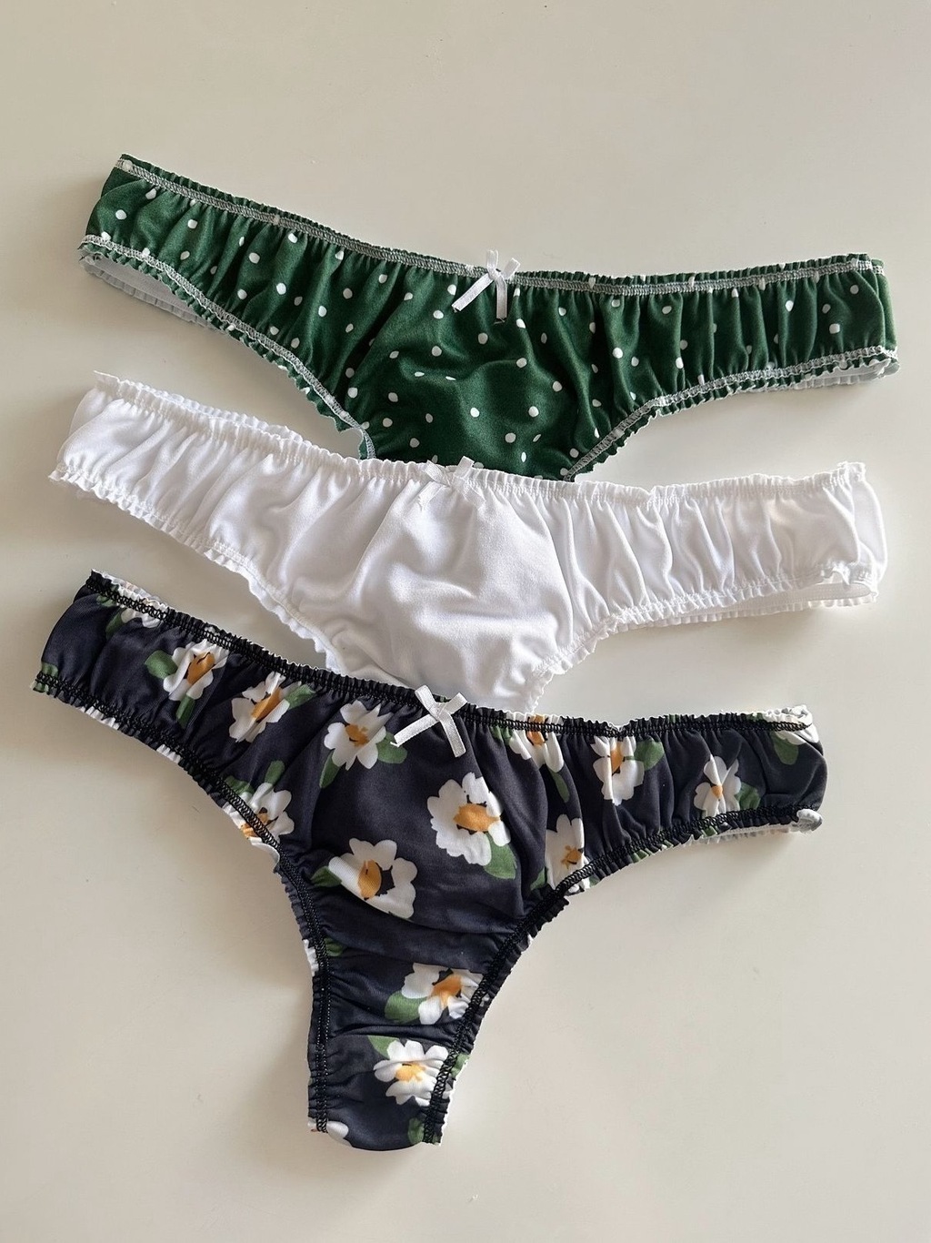 Colaless de microfibra fruncida pack x 3 Juanita BA