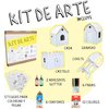 Kit de Arte, 4 Juguetes para Armar y Pintar + Stickers + Lápices de Colores + Crayones + Fibras + Adhesivo