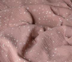 Swaddle 100% algodão orgânico - Rosa com Estrelas