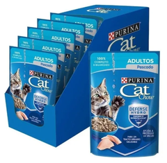 Caja Cat Chow Adultos Pescado 15x85grs (1.275kg)