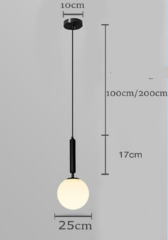 Luminária Pendente Minimalista Globo Fosco - comprar online