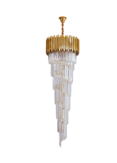 Lustre Pendente Cristal ELIZABETH Dourado - comprar online