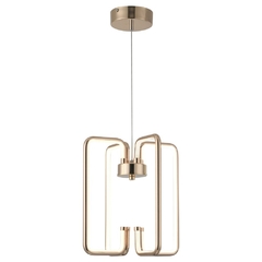 Luminária Pendente LED Dourado 30x30cm 4000k LPL201 - comprar online