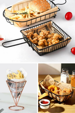 Mini Cesta de Batata Frita em Metal - comprar online