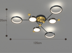 Lustre Pendente com Aros Elegantes com Controle Remoto