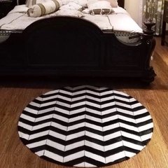 Tapete Couro Sob Medida Chevron Preto e Branco - buy online