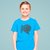 Camiseta Juvenil Bola Presa Logo Caphead Azul 10 a 16 Unisex Manga Curta 100% Algodão