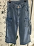 Jeans wide cargo con tiras