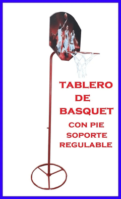 ARO DE BASKET CON TABLERO Y PIE REGULABLE