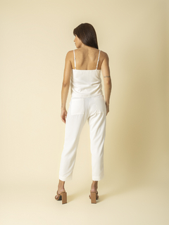 Calça Skinny Lastex Crepe - Off White - loja online