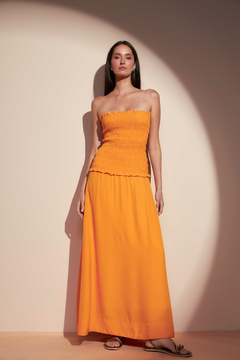 Vestido Lastex Midi - Mango Sorbet - comprar online