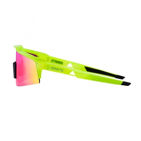 Oculos Speedcraft Sl 100% Verde Neon/Preto c/ Lente Roxa