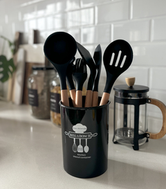 SET x7 PIEZAS UTENSILIOS DE SILICONA NEGRO - comprar online