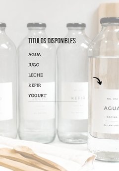 BOTELLA VIDRIO LITRO ETIQUETA BLANCA - tienda online